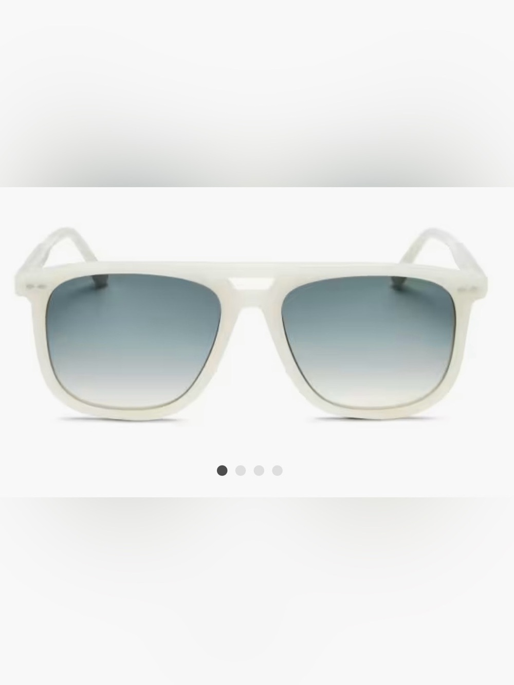 Isabel Marant White  Aviator Frame Sunglasses with Blue Gradient Lenses